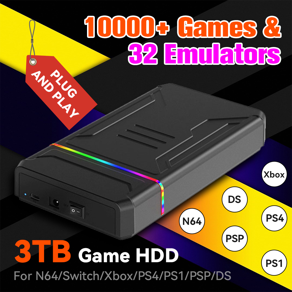 Retro Gaming Hard Drive - Disco Rigido Esterno da 3TB per