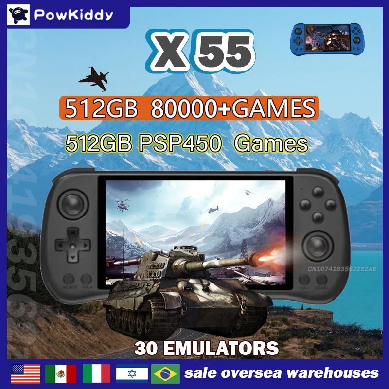 Retro Gaming Console Lego - 80000 giochi 512G POWKIDDY X55 Schermo