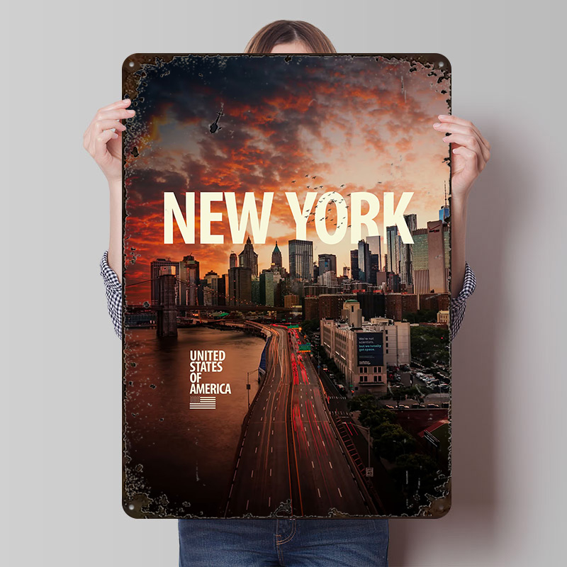Retro Gaming York - New York City Skyline Poster stampati